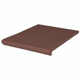 Клінкерна сходинка венеціанська рифлена Natural Brown 330х245х14