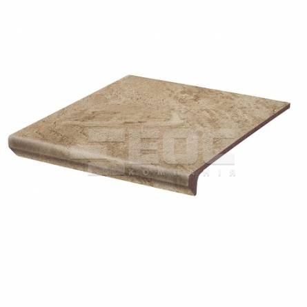 Клінкерна сходинка з капіносом проста Paradyz Mattone Pietra Beige 300х330х38