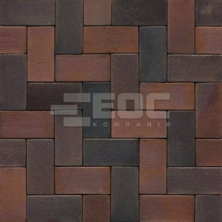 Тротуарная клинкерная брусчатка 04S Rotbraun Bunt Spezial 200x100x40