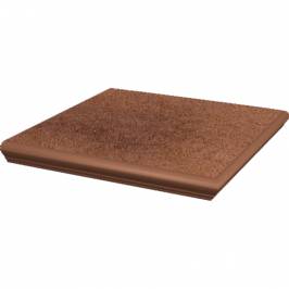 Клинкерная угловая ступень с капиносом структурная Taurus Brown 330х330х38 Paradyz