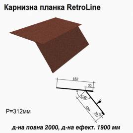 Карнизная планка Retroline RAL 8017 PEMA 0,5 мм