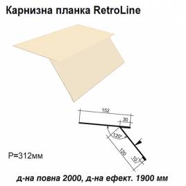 Карнизна планка Retroline RAL 1015 PE 0,45 мм