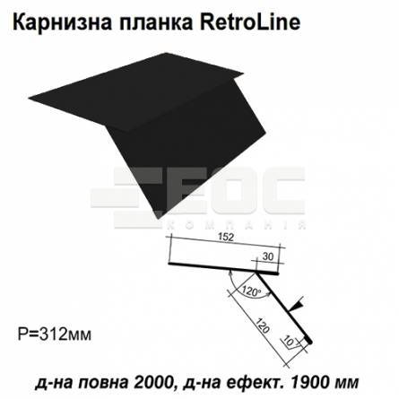 Карнизна планка Retroline RAL 9005 PE 0,45 мм