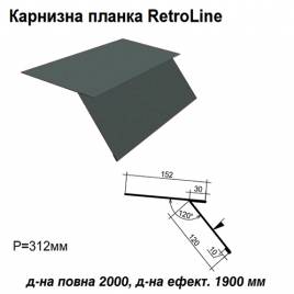 Карнизна планка Retroline RAL 023 PURMAT 0,5 мм