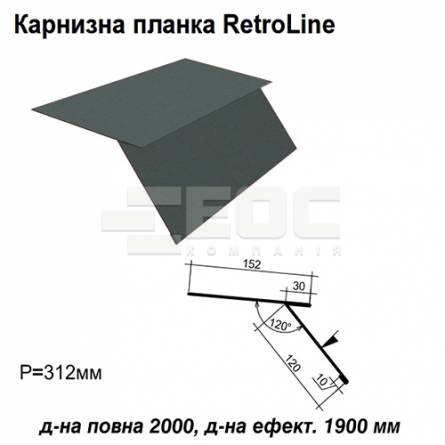 Карнизна планка Retroline RAL 023 PURMAT 0,5 мм