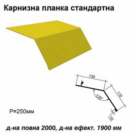 Карнизная планка стандартная RAL 1021 PE 0,5 мм