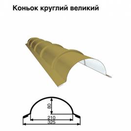Коньок великий круглий RAL 1002 PE 0,5 мм