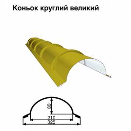 Коньок великий круглий RAL 1021 PE 0,45 мм