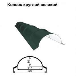 Коньок великий круглий RAL 011 PURMAT 0,5 мм