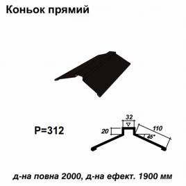 Коньок прямий RAL 033 PEMA 0,5 мм 