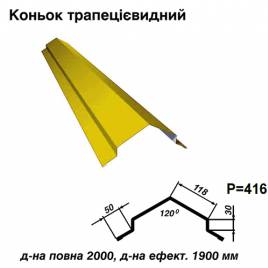 Коньок трапецієвидний RAL 1021 PE 0,5 мм