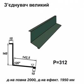 Соединитель большой RAL 011 PURMAT 0,5 мм