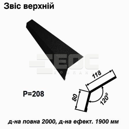 Звіс верхній RAL 033 PEMA 0,5 мм