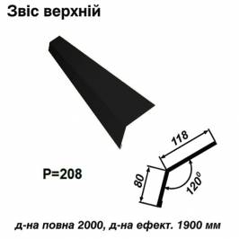 Свес верхний RAL 9005 PE 0,5 мм