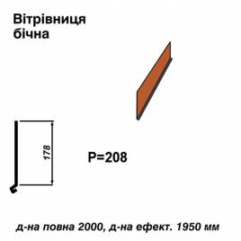 Вітрова планка бічна RAL 8004 PE 0,5 мм