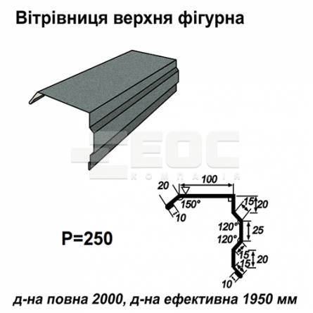 Вітрова планка фігурна RAL 023 PEMA 0,45 мм