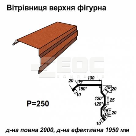 Вітрова планка фігурна RAL 750 PEMA 0,5 мм