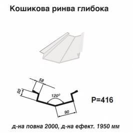 Ендова глубокая RAL 9003 PE 0,5 мм