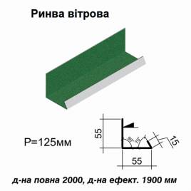Ендова ветровая RAL 6005 PEMA 0,5 мм