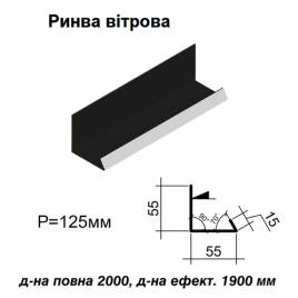 Ринва вітрова RAL 9005 PE 0,5 мм