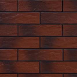 Клинкерная фасадная плитка Cerrad Burgund Cieniowany рустикальная 245х65х7