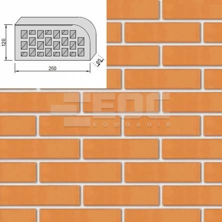 Лицевой кирпич Евротон Персиковый фасонный ВФ-5
