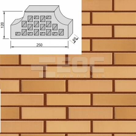 Клинкерный кирпич Керамейя Янтарь фасонный ВФ-6 