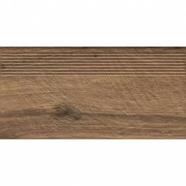 Клінкерна сходинка матова рифлена структурна Carrizo Wood 300х600х8,5 Paradyz