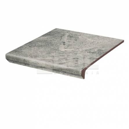 Клинкерная ступень с капиносом простая Paradyz Mattone Pietra Grafit 300х330х38