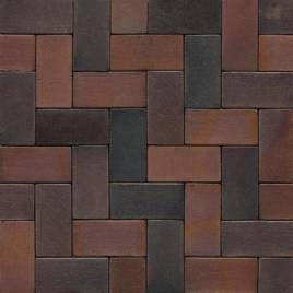 Тротуарная клинкерная брусчатка 04S Rotbraun Bunt Spezial 200x100x40