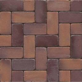 Тротуарная клинкерная брусчатка 04SG Rotbraun Bunt Spezial Gerumpelt 200x100x52