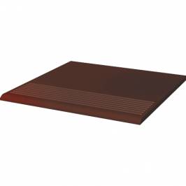 Клинкерная ступень простая рифленая Cloud Brown 300х300х11 Paradyz