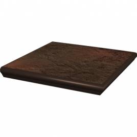Клінкерна кутова сходинка з капіносом структурна Semir Brown 330х330х38 Paradyz