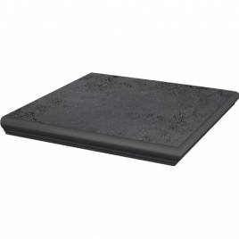 Клинкерная угловая ступень с капиносом структурная Semir Grafit 330х330х38 Paradyz