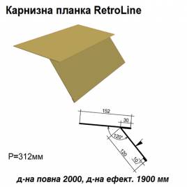 Карнизная планка Retroline RAL 1002 PE 0,45 мм