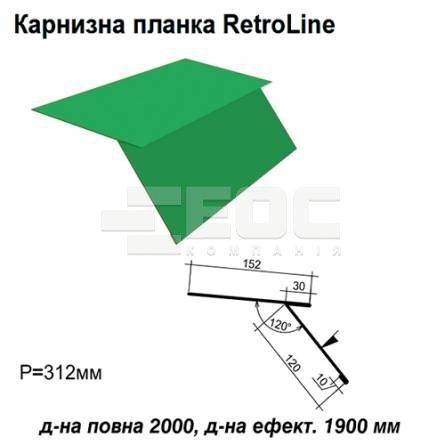 Карнизная планка Retroline RAL 6002 PE 0,5 мм