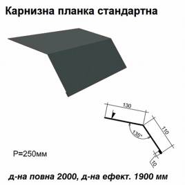 Карнизна планка стандартна RAL 023 PURMAT 0,5 мм