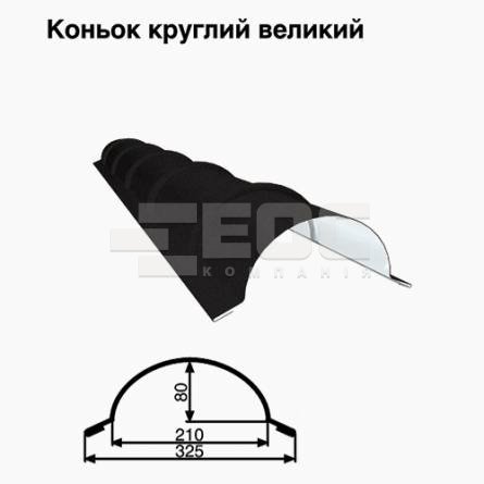 Конек большой круглый RAL 033 PEMA 0,45 мм