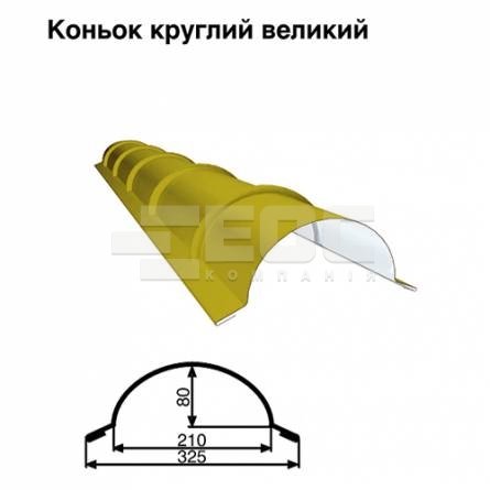 Коньок великий круглий RAL 1021 PE 0,5 мм