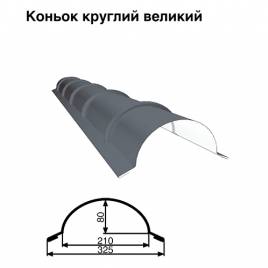 Коньок великий круглий RAL 7024 PE 0,5 мм