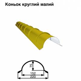 Коньок малий круглий RAL 1021 PE 0,5 мм