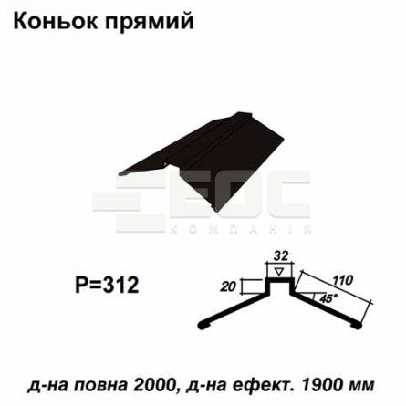 Коньок прямий RAL 033 PEMA 0,45 мм 