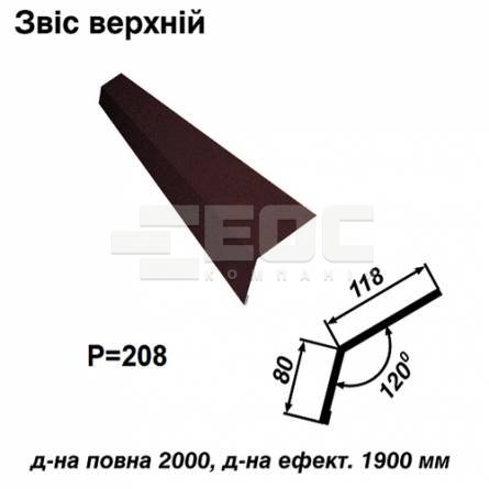 Звіс верхній RAL 032 PEMA 0,45 мм