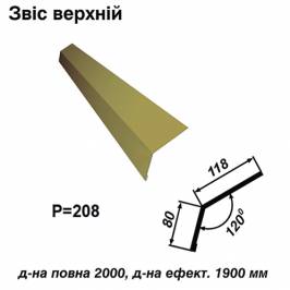 Звіс верхній RAL 1002 PE 0,5 мм