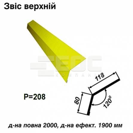 Звіс верхній RAL 1021 PE 0,45 мм