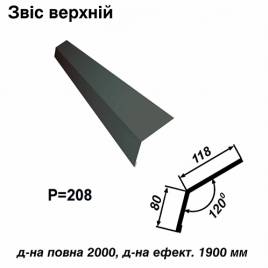 Звіс верхній RAL 023 PURMAT 0,5 мм