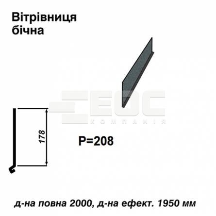 Вітрова планка бічна RAL 023 PEMA 0,5 мм