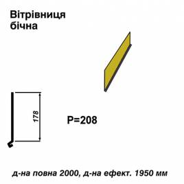 Вітрова планка бічна RAL 1021 PE 0,5 мм