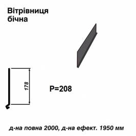 Ветровая планка боковая RAL 8016 PE 0,5 мм