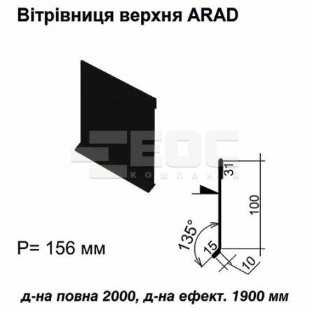 Вітрова планка верхня ARAD RAL 033 PEMA 0,5 мм